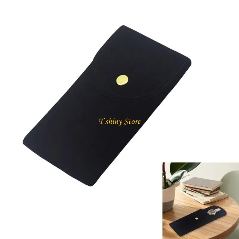 N58F Portable Velvets Watch Travel Storage Bag Organizers Small Watch Case Plush Texture Suitable for Men and Women