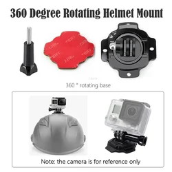360 Degree Rotating Motorcycle moto Helmet Adhesive Base Mount For DJI Action 4 Gopro 12 11 Insta360 Go3 Action Camera Accessory