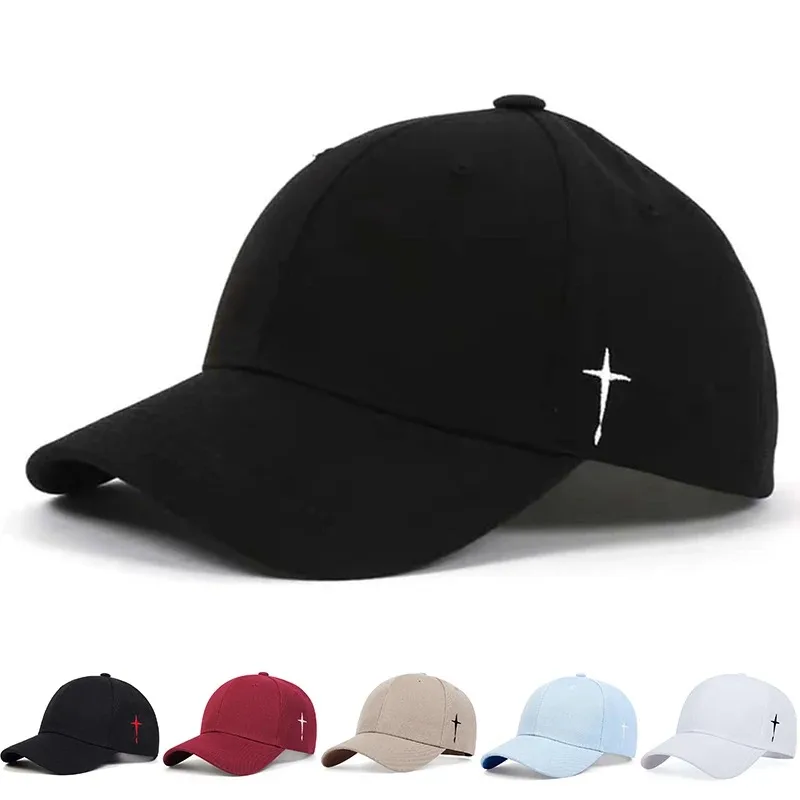 Unisex Simple Cross Water Drop Embroidery Baseball Caps Spring And Autumn Outdoor Adjustable Casual Hat Sunscreen Hat