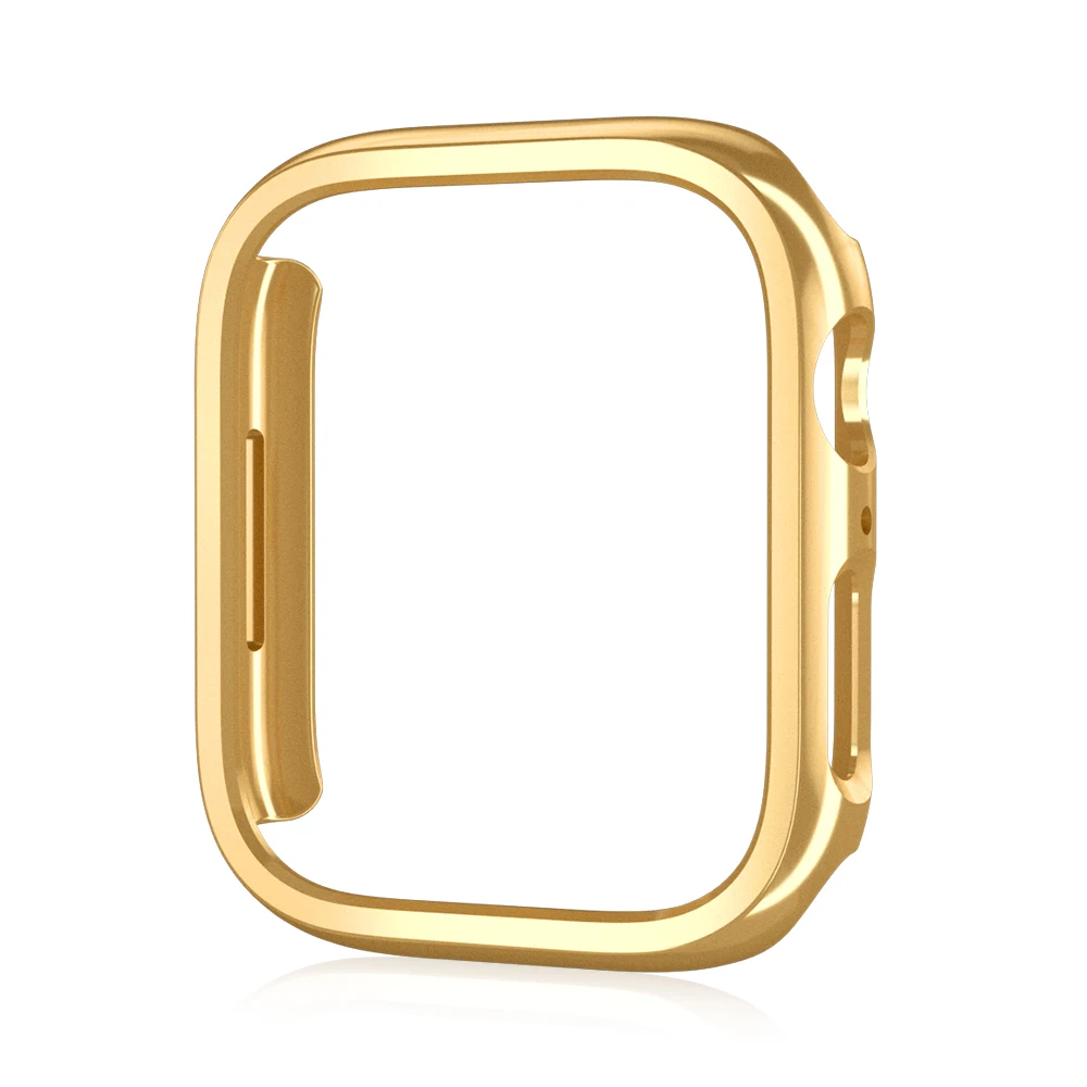 Cadre de boîtier de pare-chocs PC rigide pour Apple Watch, modules plaqués, coque Seton, iWatch SE, 9, 8, 7, 6, 5, 4, 3, 2, 45mm, 41mm, 38mm, 42mm, 40mm, 44mm