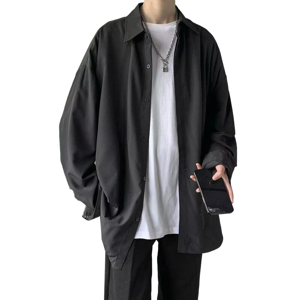 

Casual Korean Style Clothing Harajuku Button Up Blouse Black Korean Style Shirt Casual Wear Regular Clothing Length