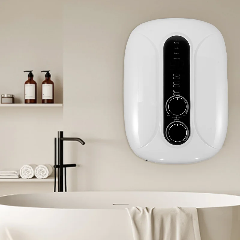 Outdoor Tankless Electric Water Heater E65 Pro Pump-Integrated 5.5kW 240V 240V Enlarged Knob Control Hot Water Heater for Sink