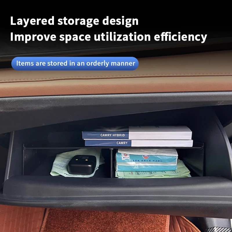 

QHCP автомобильный перчаточный ящик, разделитель, перегородка для хранения, ABS, второй пилот, пассажирский органайзер, подходит для Toyota Camry 2025, аксессуары для интерьера