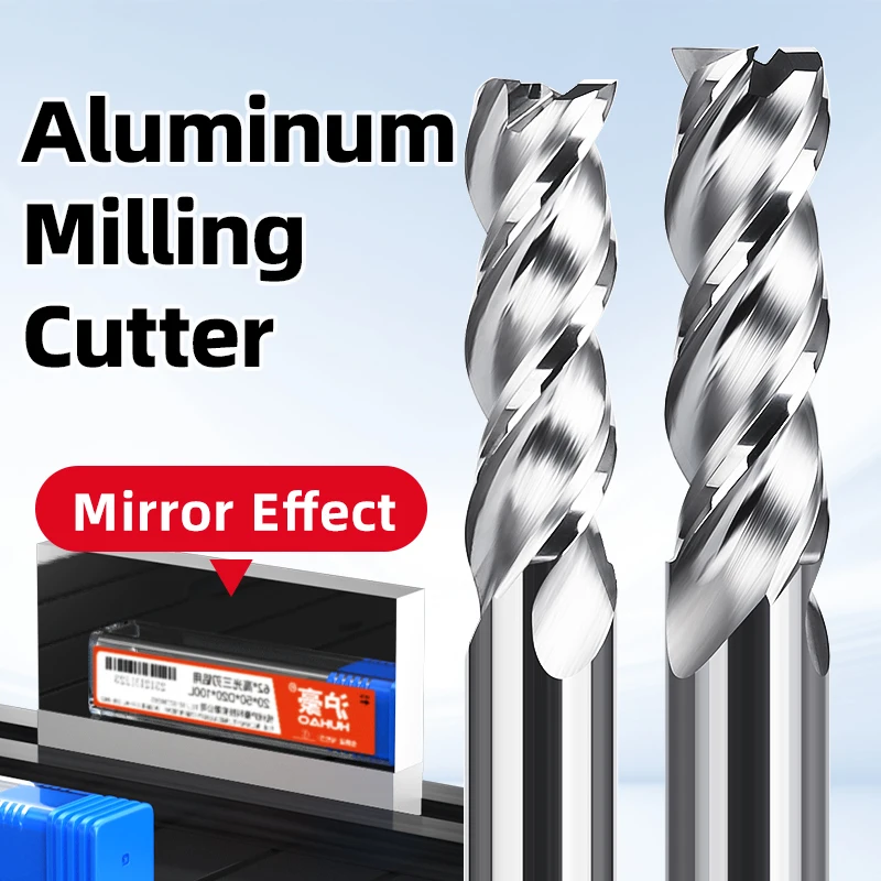 

HUHAO Carbide End Mill 3 Flutes HRC50 Milling Cutter Aluminum Metal Endmills Tungsten Steel AlTiN Coating CNC Router Bit Tools