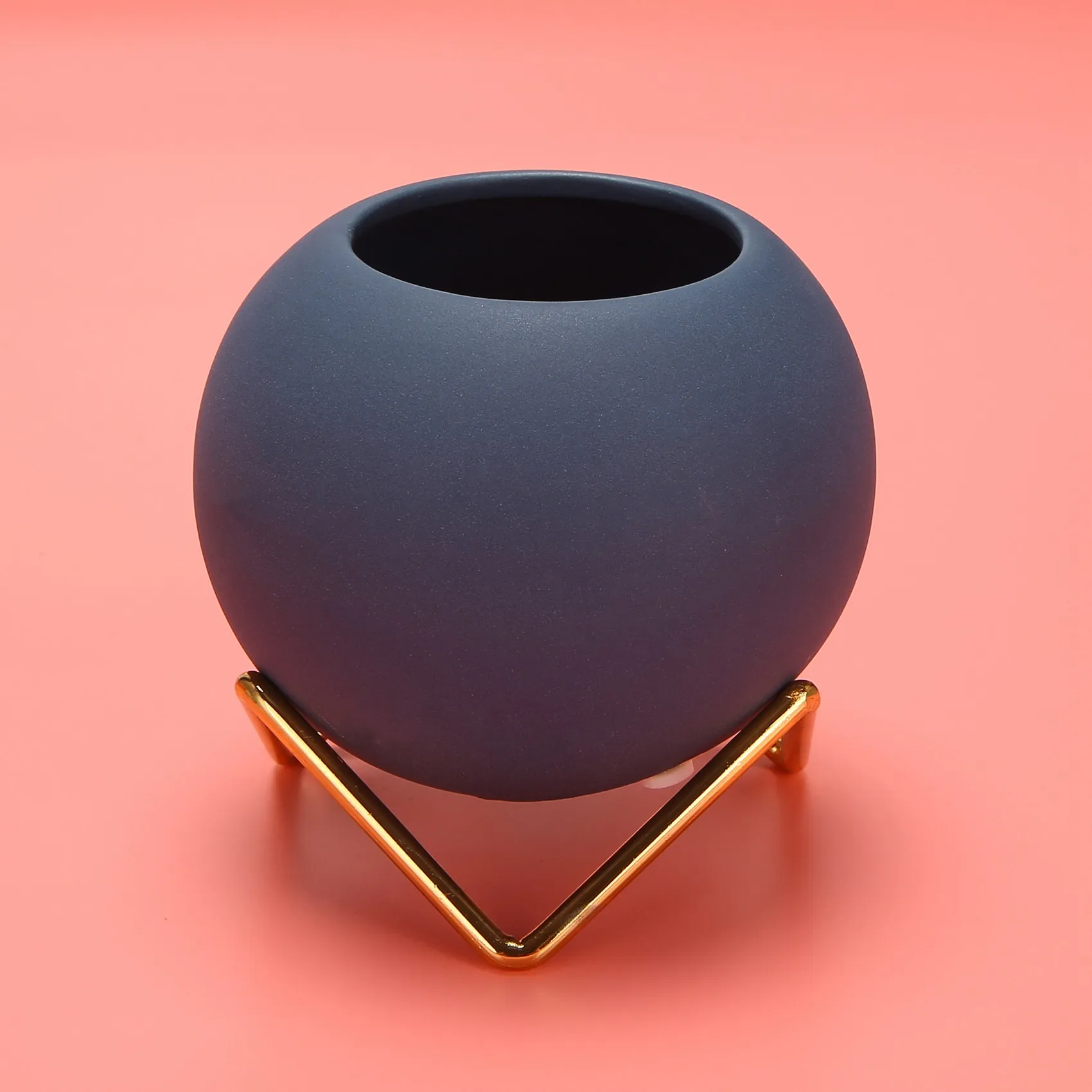 Small Flower Vase Set Of 3, Modern Vase For Living Room Decor Yellow Blue Orange Round Vase For Faux Flowers-A50M