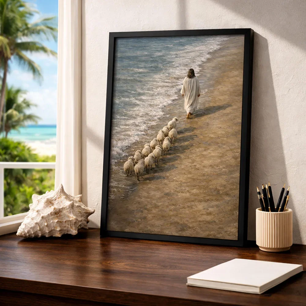 Jesus Leading the Twelve Full Poster Canvas Print Painting Christian Wall Art Bedroom Study Studio Living Room Home Decor