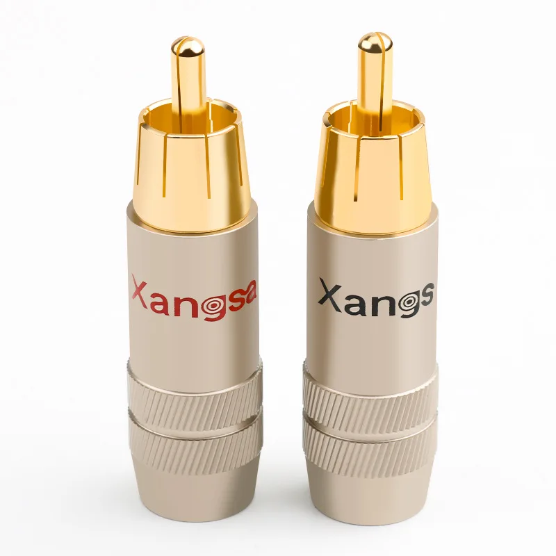 Xangsane/Elephant God, new pure copper gold-plated RCA lotus plug, signal cable terminal accessories HiFi