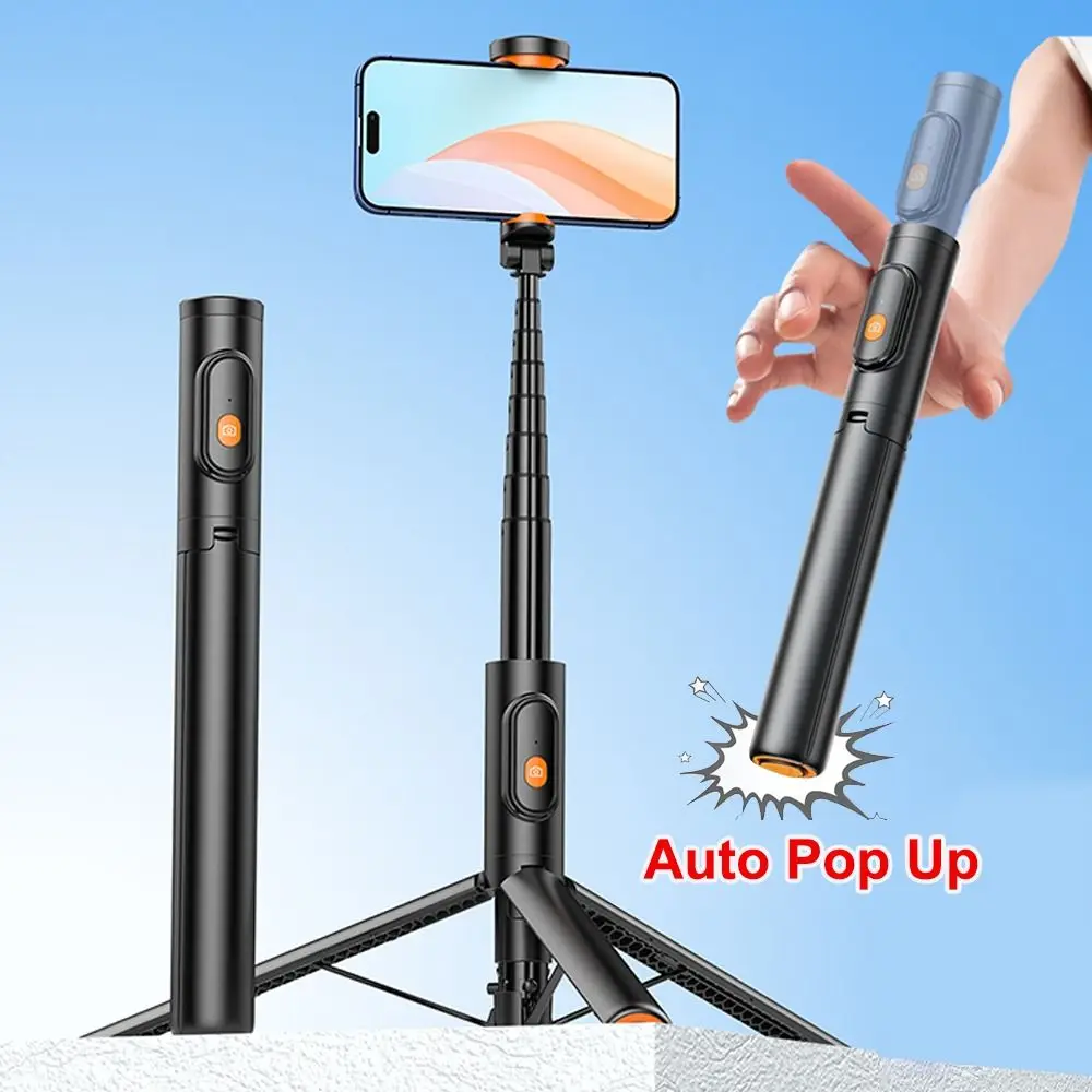 

Auto Pop-Up Selfie Stick Tripod 360° Rotation Extendable Phone Tripod Stand Remote Universal Bounce Selfie Stick for Phone