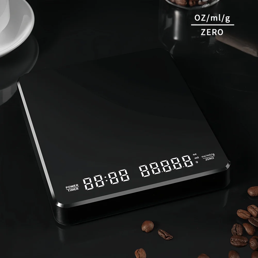 High-precision Electronic Coffee Scale with Waterproof Pad LED Display USB Timing Professional Home Coffee Accessories 3kg/0.1g