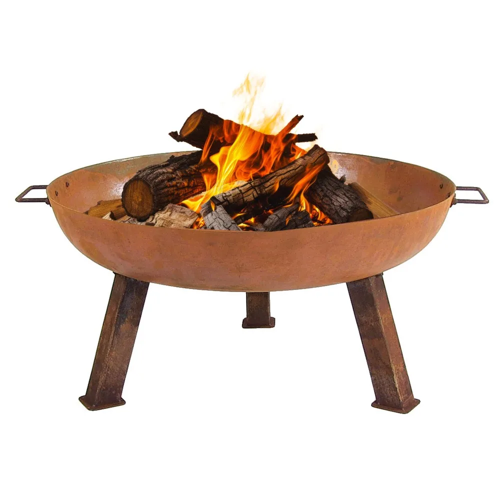 Sunnydaze Cast Iron Heavy Duty Large Fire Pit for Outside Wood Burning, 30