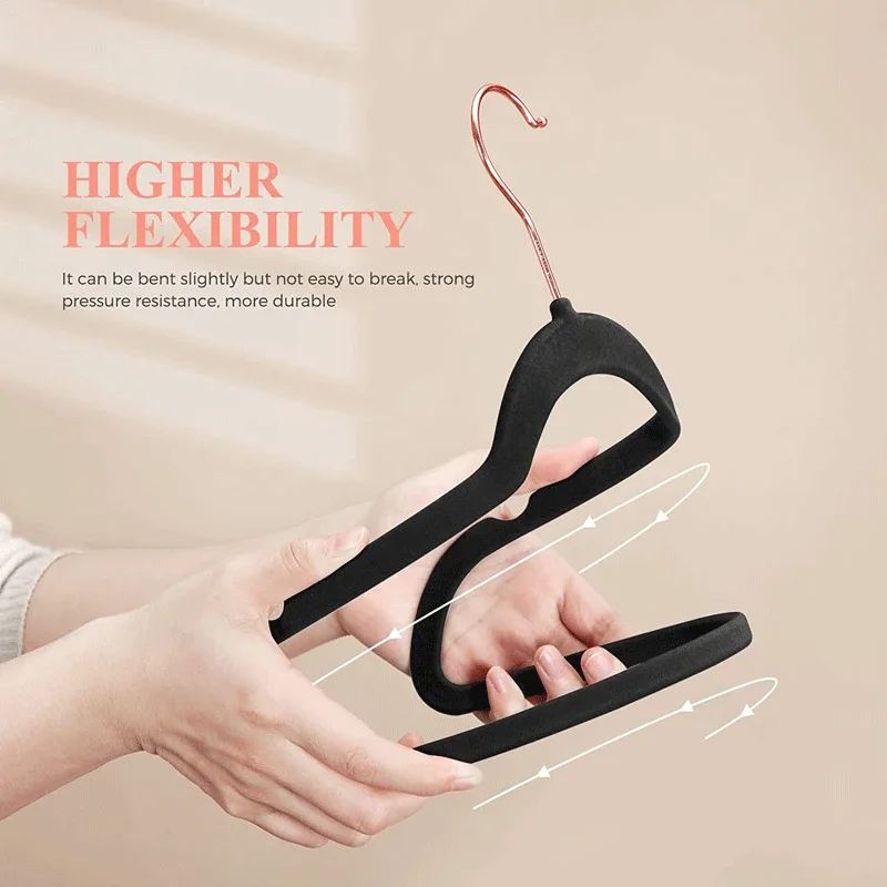 30Pcs/Lot 45cm flocking hanger plastic non-slip velvet hanger clothing store coat wardrobe home clothing store organization