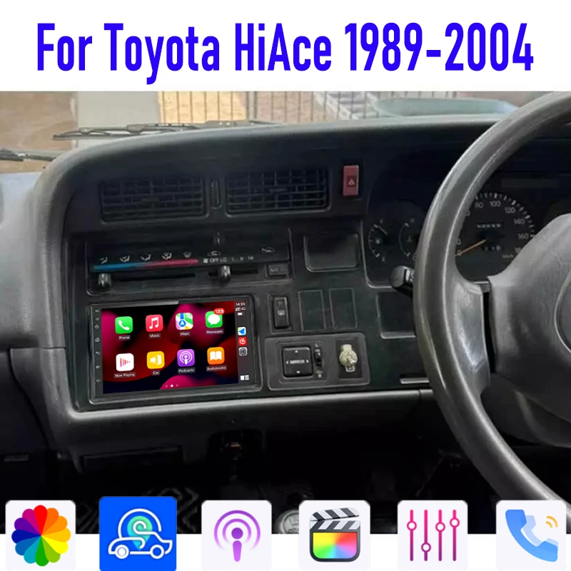

GPS 7" For Toyota HiAce 1989-2004 Wireless Apple Carplay Android Auto Car Stereo Radio Head Unit Intelligent System 4GB+64GB BT