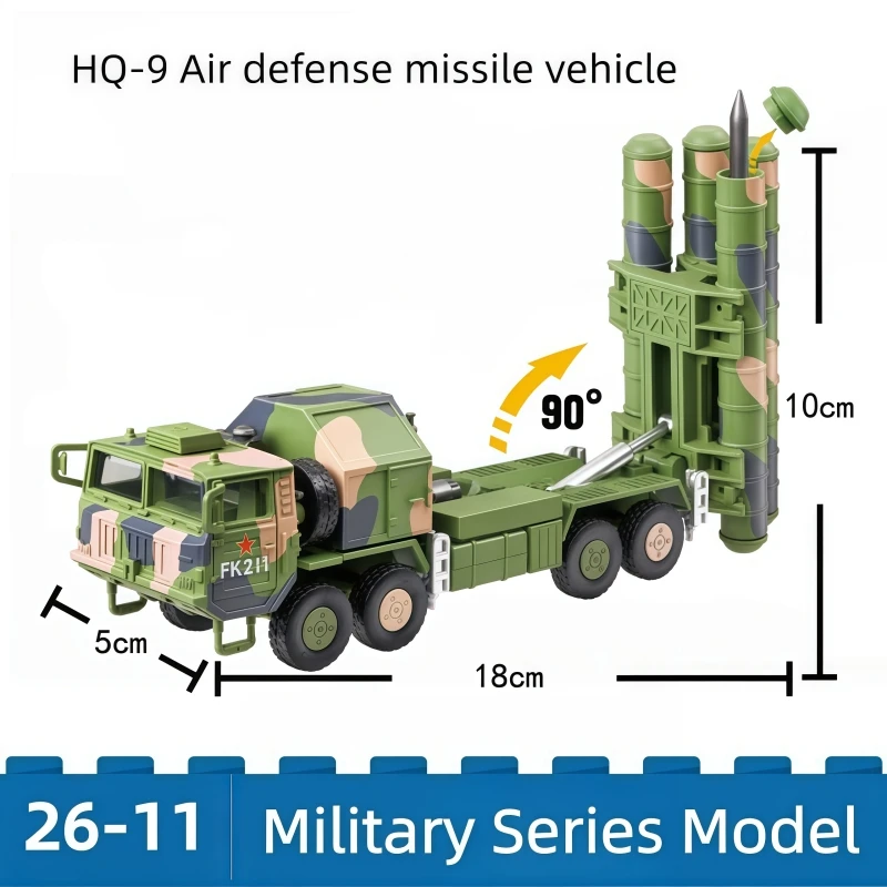Véhicule de défense aérienne chinois HQ-9, série militaire créative, modèle de décoration, briques à assembler soi-même, jouets pour cadeaux de noël, 1/72