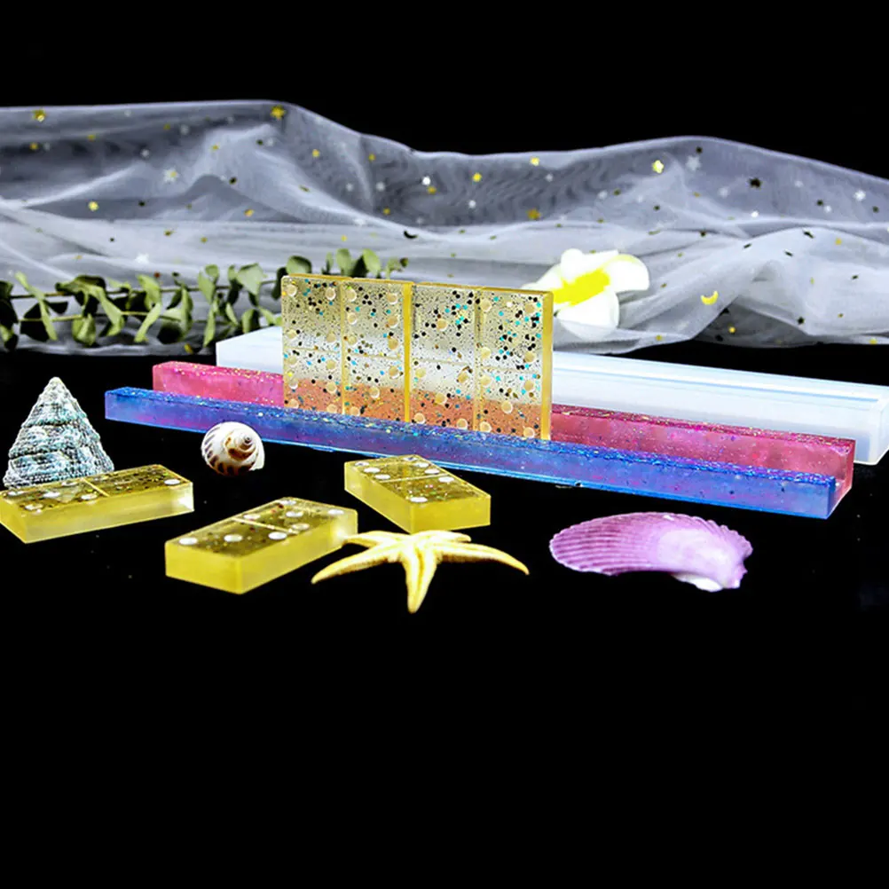 

2pcs Domino Stand Holder Mold Silicone Resin Diy Craft Mold Epoxy Pigment Embedding Reusable Non-Stick Durable Handmade Game