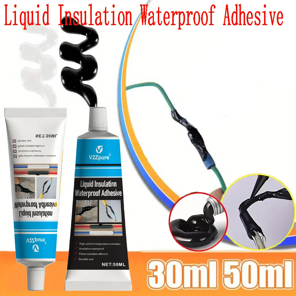 2 Stück 50ml Flüssiges Isolierband Wasserdichte Isolierpaste Dichtmittel Draht-Kabel-Beschichtung Reparaturkleber Isolierkleber