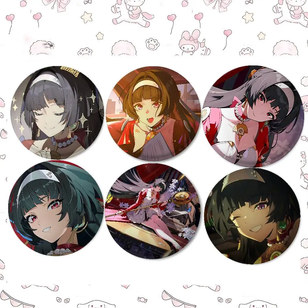 Cartoon Astra Yao Badges Peripheral Lapel Pins Tinplate Round Brooch For Shoulder Bag Accessories Souvenir Gifts