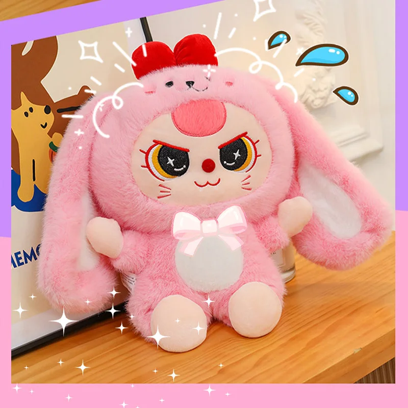 

30cm Lovely Dolls With Rabbit Ear Plush Doll Soft Stuffed Cartoon Animal Toys Simulated Rabbit Doll For Xmas Halloween Gifts