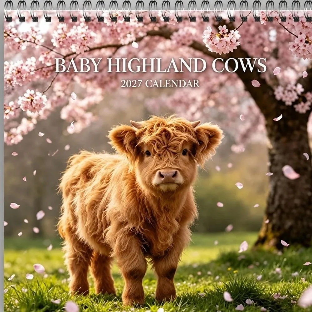 2027 Wall Calendar Cartoon Cow Hanging Design Hanging Wall Calendar Yearly Jan 2027- Dec 2027 2027 Calendar for Office