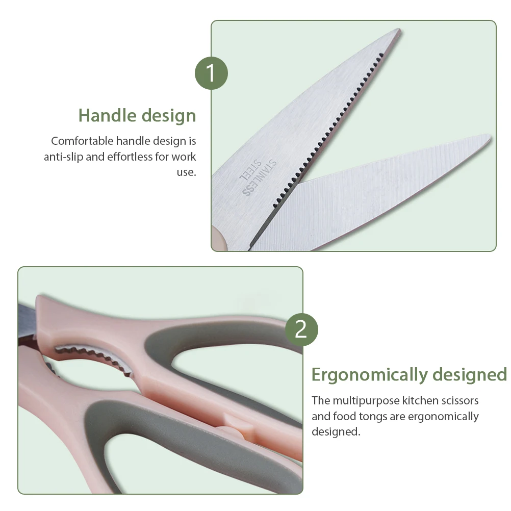 Barbecue Scissors Clips 410 Stainless Steel Heat Resistant Kitchen Tool Chicken BBQ Scissor Set Practical Manual Tool