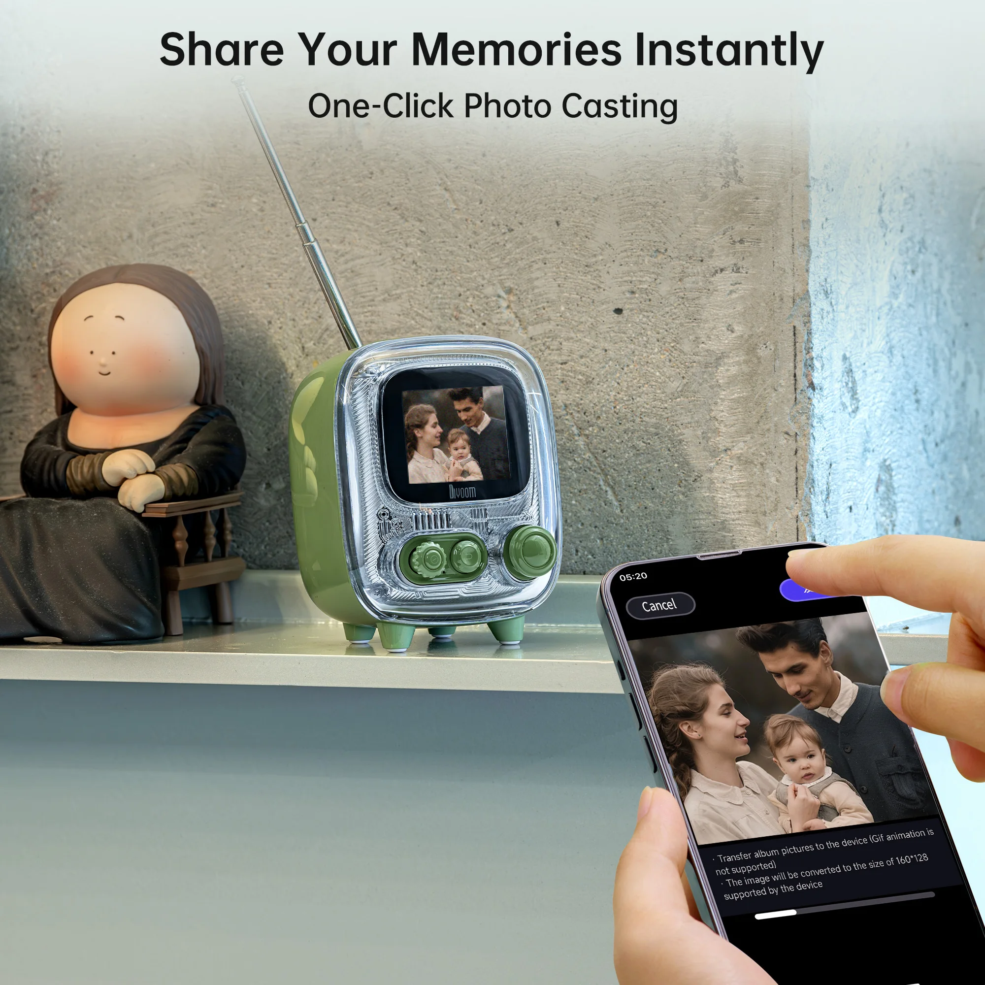 Divoom T- Santooo-2 Tragbare Mini-Retro-Bluetooth-Radios AM FM Vintage Schlafhilfe Bluetooth-Lautsprecher hochwertiger Subwoofer 2025, Neu