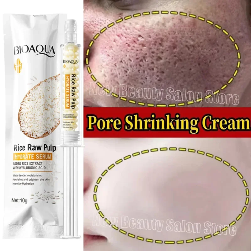 

White Rice Pore Shrinking Face Cream Reduce Large Pore Tighten Refining Repair Rough Dull Pore Brighten Moisturize Skin Care