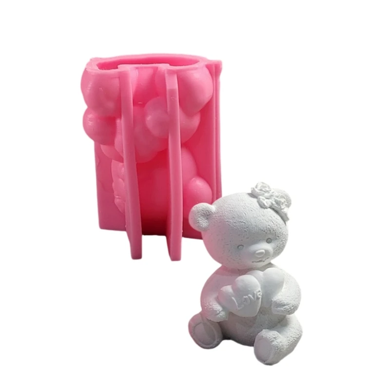 Moule à bougie en forme d'ours, en Silicone, pour aromathérapie, ornement bureau, livraison directe