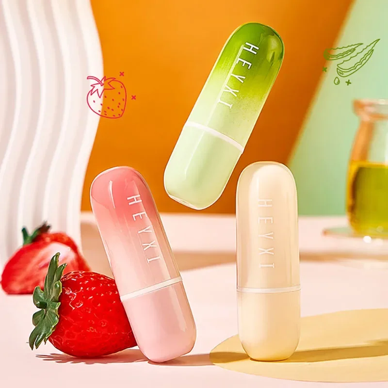 3pcs/Set Fruits Lip Balm Sets Temperature Color Change Moisturizing Nourishing Hydrating Lipstick Kits Lips Skin Care Products