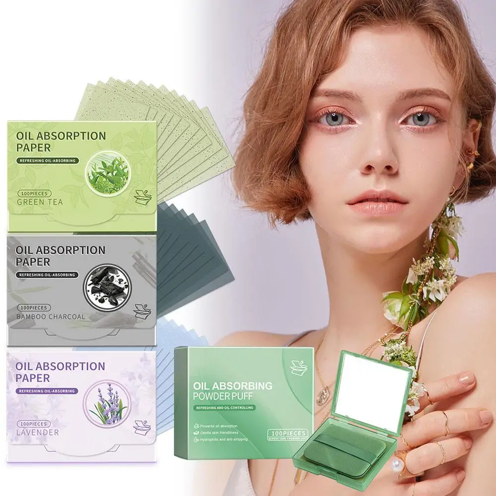 

100pcs Daily Refreshing Oil Control Oil Removal Face Clean Summer Compact Portable Face Blotting Paper Facial Blotting Paper