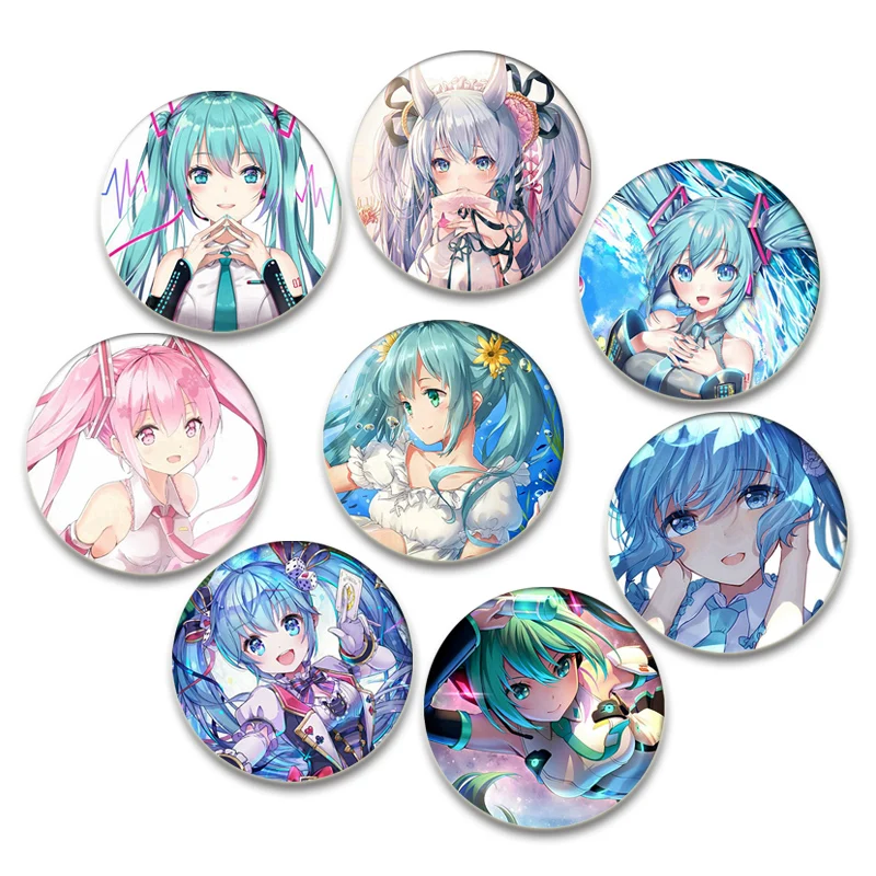 58mm Anime Project SEKAI Brooch Miku Pins Fashion Jewelry Accessories Cartoon Cosplay Badge for Clothes Backpack Decoration