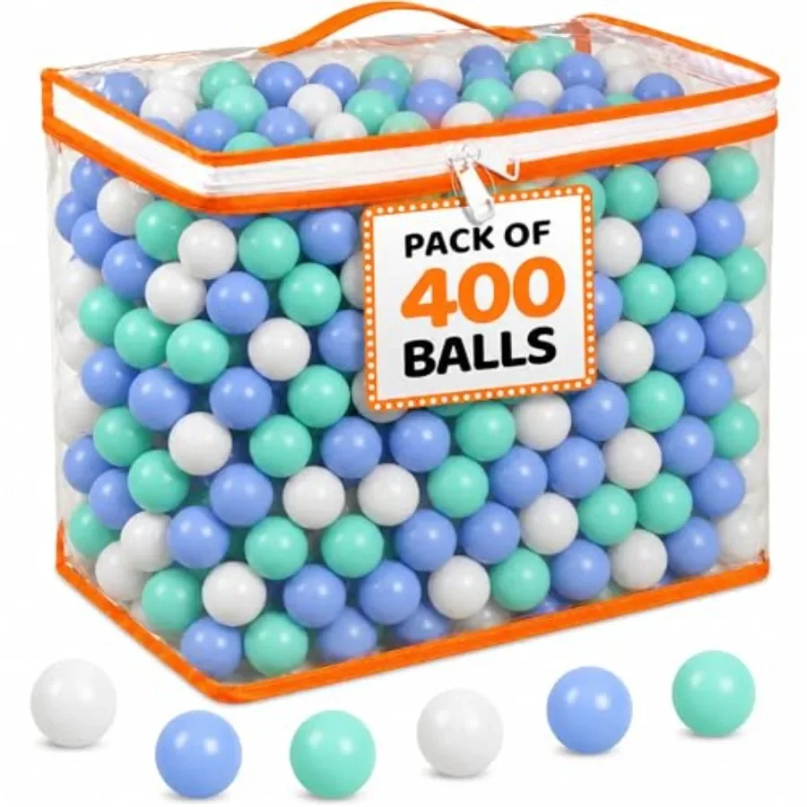 

Ball Pit Balls for Toddlers with Storage Bag - 7 Bright Colors, Crush Proof, Great Play Toys for Tents, Pools, and Party