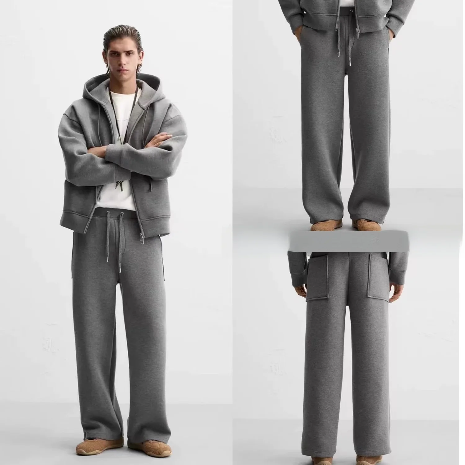 

Новые мужские брюки на осень-зиму из эластичной двухслойной технологичной ткани, широкие, для повседневной носки, прямые, длинные, 43733