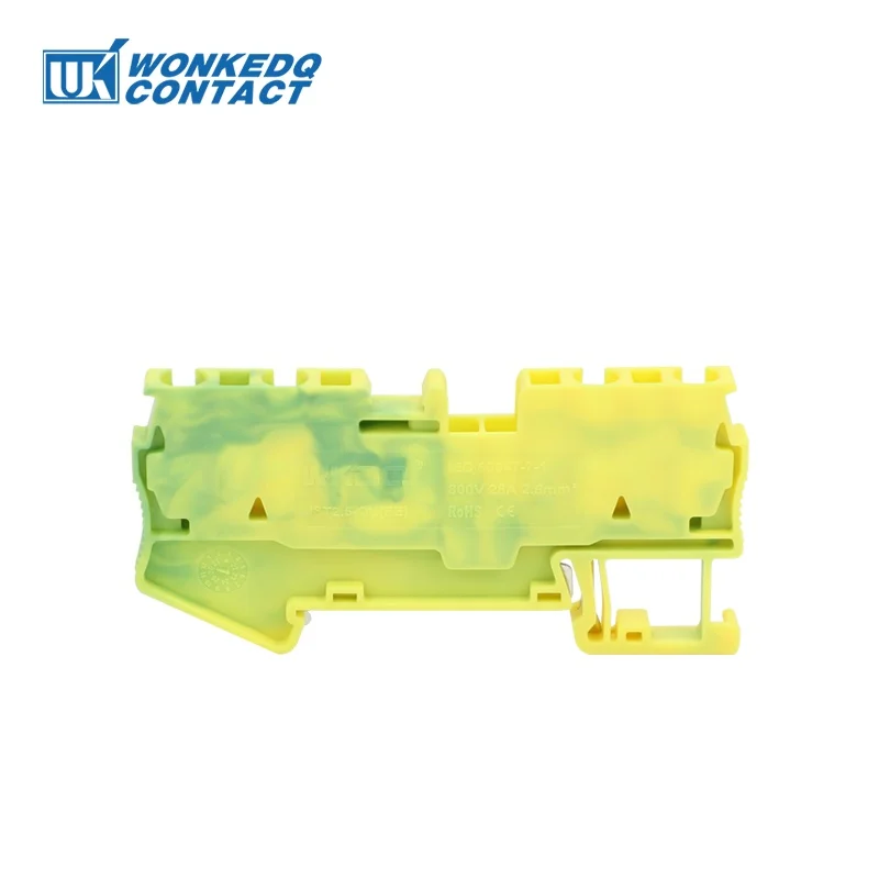 ST2.5-QU-PE Earthing Spring Cage Terminal Block Connector 2-in/out 2.5mm² Electric Ground Mount on Din Rail ST 2.5-QUATTRO