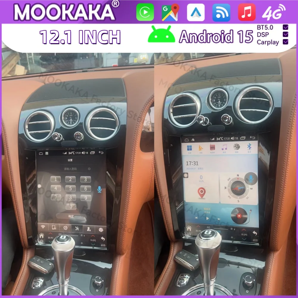 Android Radio For Bentley Flying Spur Centinetal 2005~2019 Split Screen Multimedia Navigation Stereo Receiver player Head Unit
