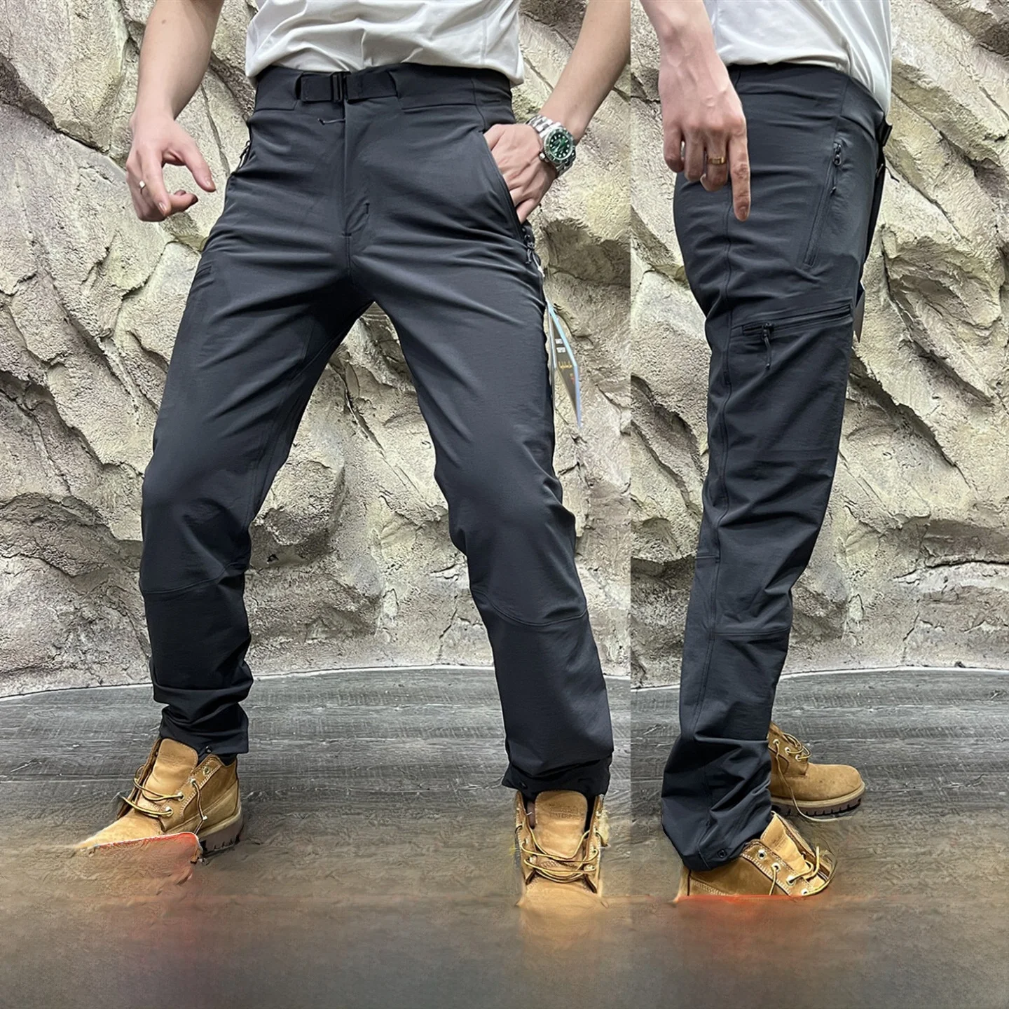 

Уличные мужские брюки из софтшелла, водонепроницаемые высококачественные ленточные версии, Qui Dry, новые осенние повседневные прямые брюки на молнии Fly