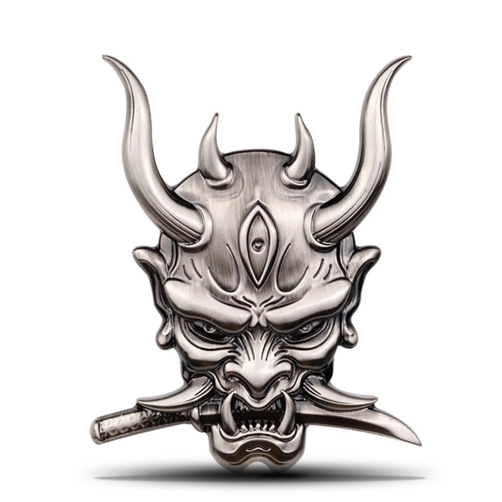 3D Car Sticker Premium Warrior Metal Car Side Fender Rear Trunk Skull Emblem Badge Decal for Any Vehicle Truck Car Motorcycle