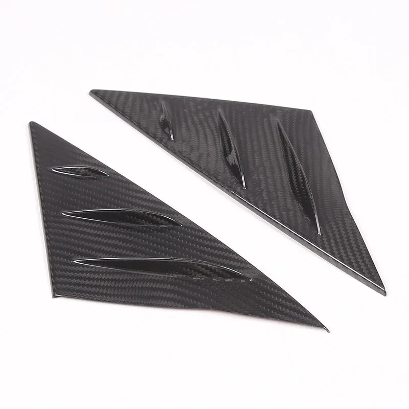 For Tesla Model 3 2023-2024 Real Carbon Fiber Car A-pillar Triangle Decorative Cover Car Accessories