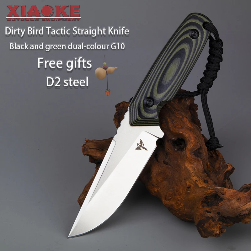 

Стальной тактический нож D2 Collector's Edition с двухцветной ручкой G10 и оболочкой K, идеально подходящий для охоты, кемпинга, выживания на открытом воздухе