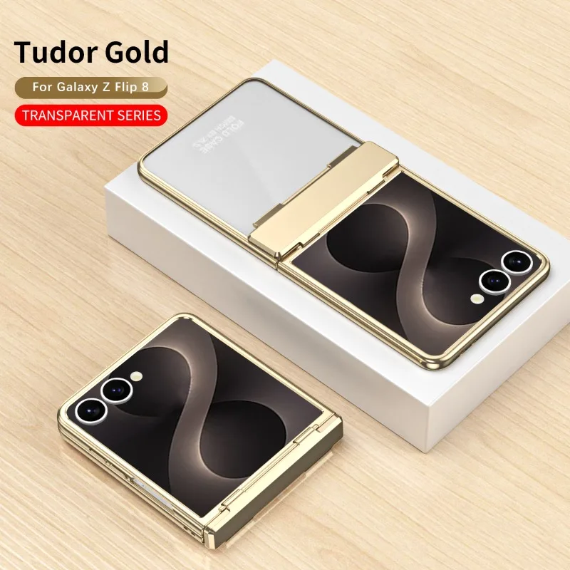 Case For Samsung Z Flip 8 180° Foldable Hinge Protection Luxury Vacuum Plated Shockproof Anti-Fingerprint Cover