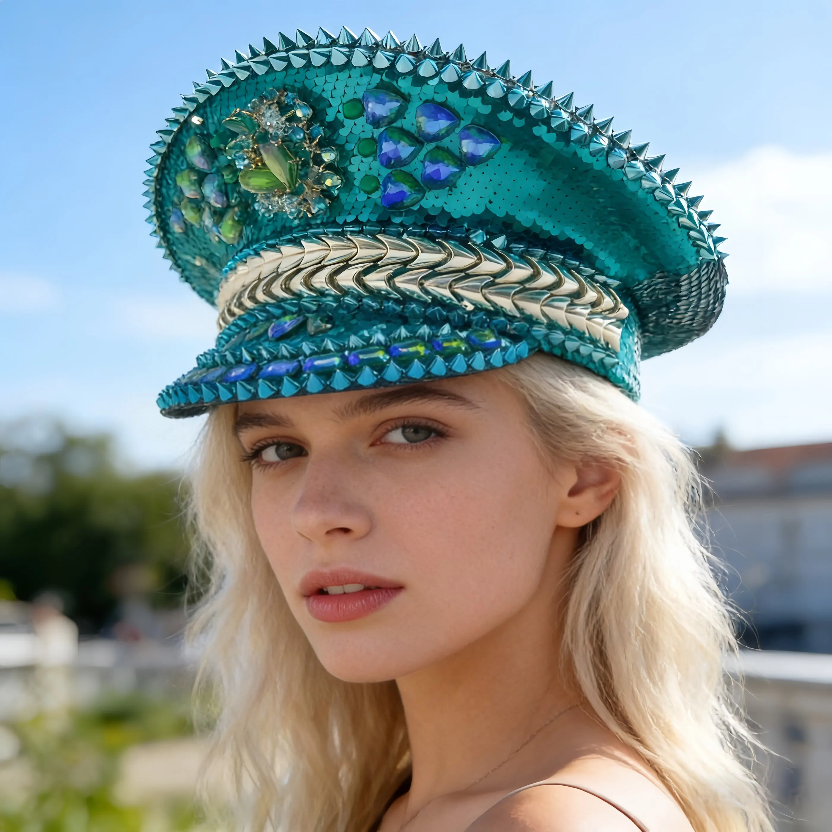 

Карнавальная шляпа HongLuan в стиле стимпанк с диско-эффектом и стразами для музыкальных фестивалей (женская), аксессуары для рейв-фестивалей и праздничные головные уборы (мужские)