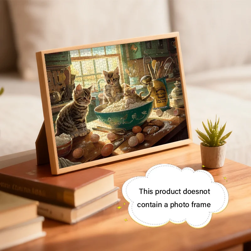 요리하는 고양이 디자인의 성인용 퍼즐 1000피스 한 상자 - 긁힘 방지, 도전적, 성인, 가족에게 적합