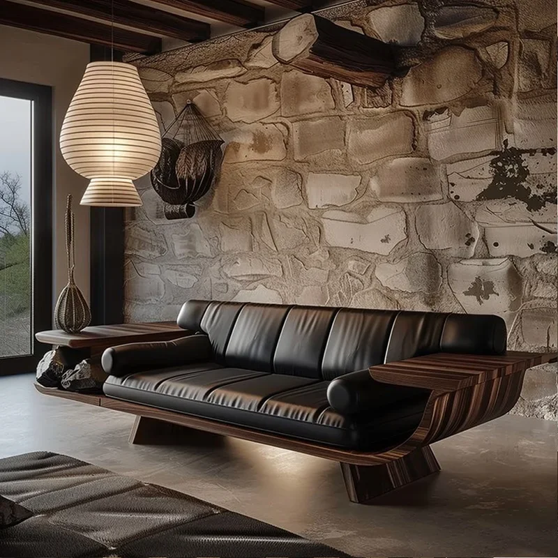 

Диван из массива черного ореха и ясеня, мебель для офиса, гостиниц, гостевых домов.