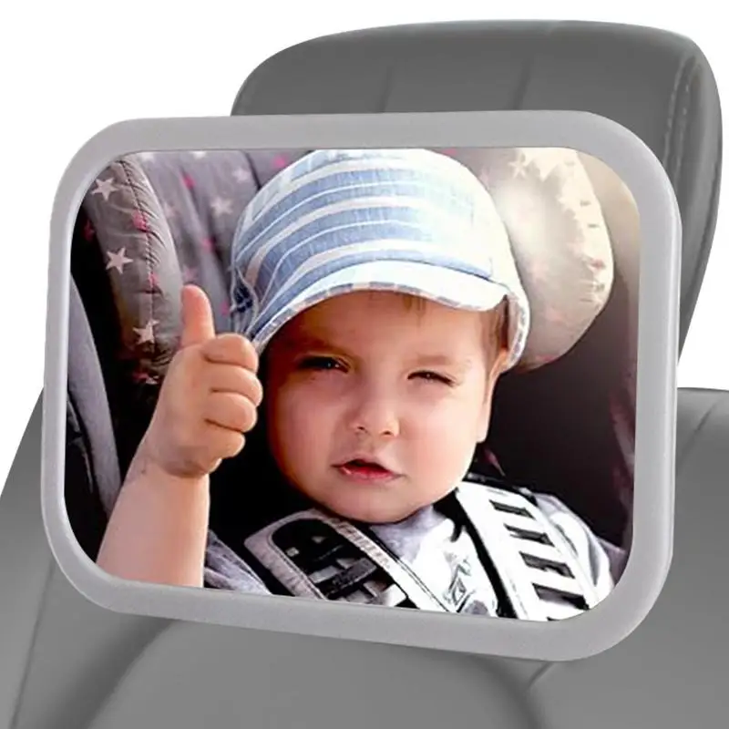 

Kid Car Mirror With Light Rearview Kid Mirror Wide Clear View LED Night Light Shatterproof Adjustable Kids Rearview Mirror