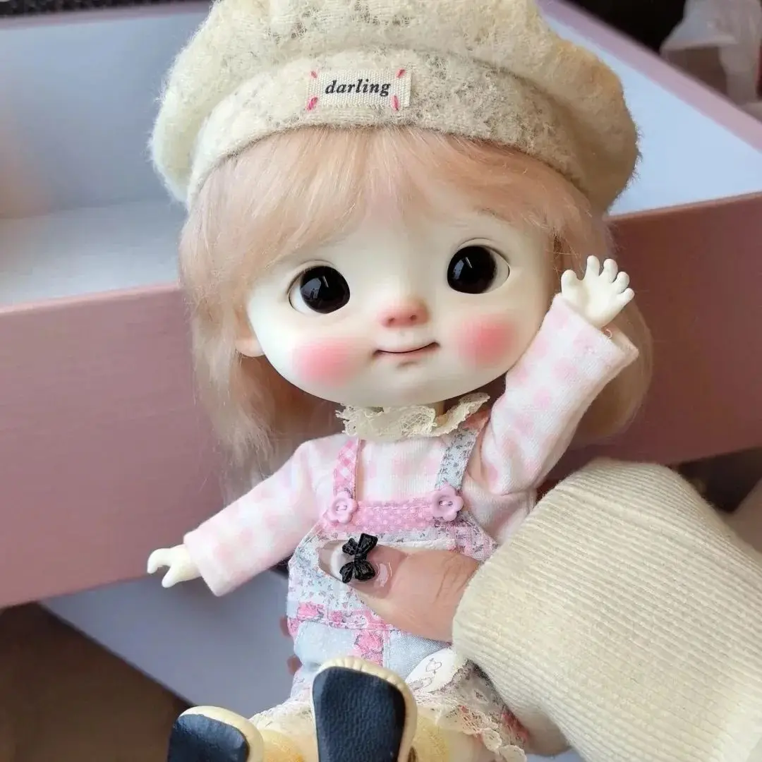 

New SD BJD Doll 1/6 Special Body 26cm Height Blue Bean Cute Little Cloth Girl Solid Resin Naked Doll Makeup Gift