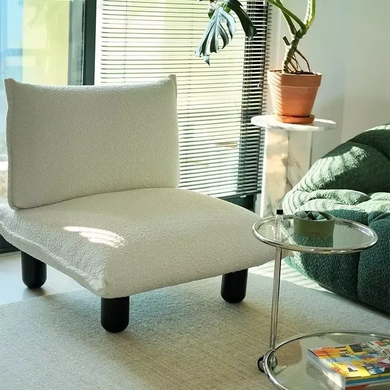 Nordic Single Sofa Chair Simple Wooden Square Armchair Modern Living Room Bedroom Balcony Home Office Furniture