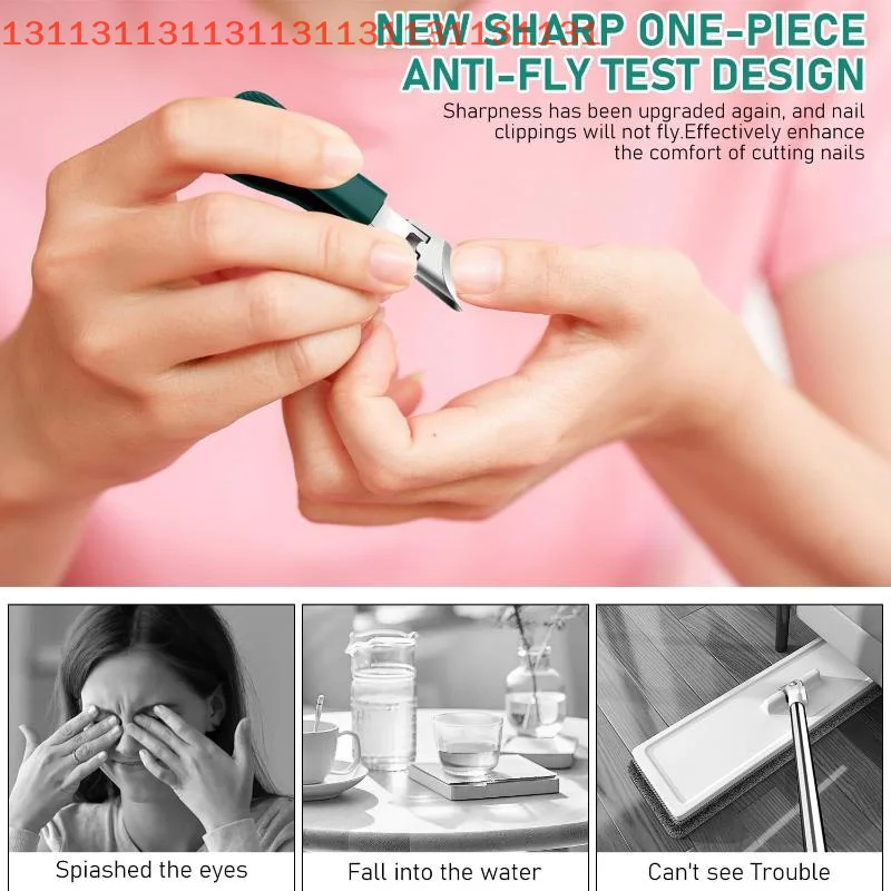 Large Opening Nail Clipper with Slanted Tip, Anti Splash, Single Armor, Groove Nail Clipper, Thick Toenail Pliers, High-end