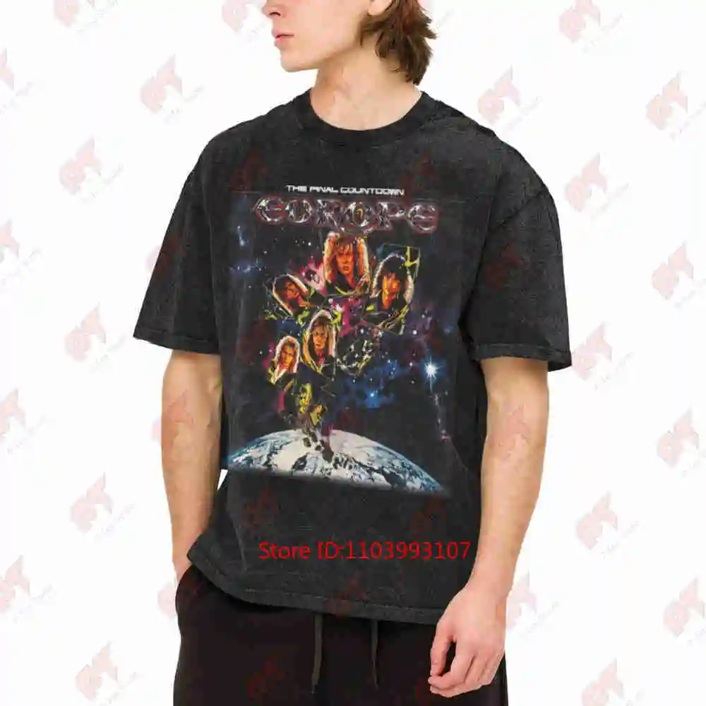 Europe The Final Countdown Vintage Washed Tee Pure Cotton T-Shirt