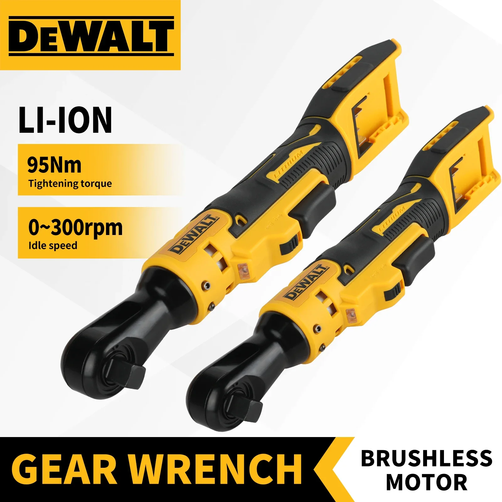 DeWALT DCF512 20V Handheld Ratchet Wrench, 6.0Ah Lithium Battery, Right Angle Design, Cordless Power Tool for Tightening Bolts