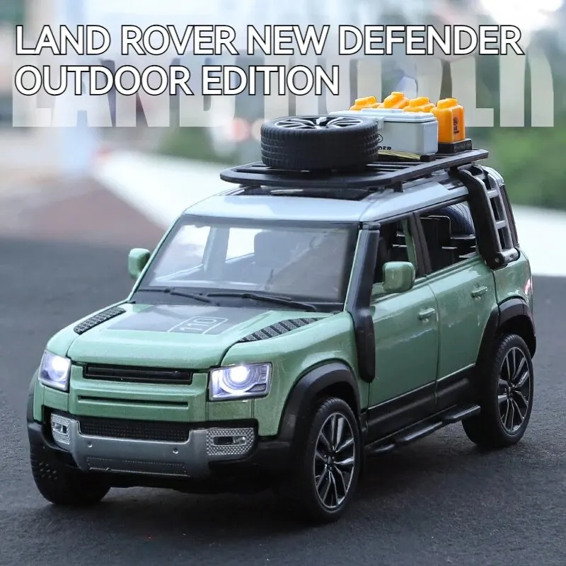 Land Rover Defender 1:24 Scale Diecast Model Car: Detailed Replica with Opening Doors, Hood & Trunk,Ideal Gift for Car Lovers