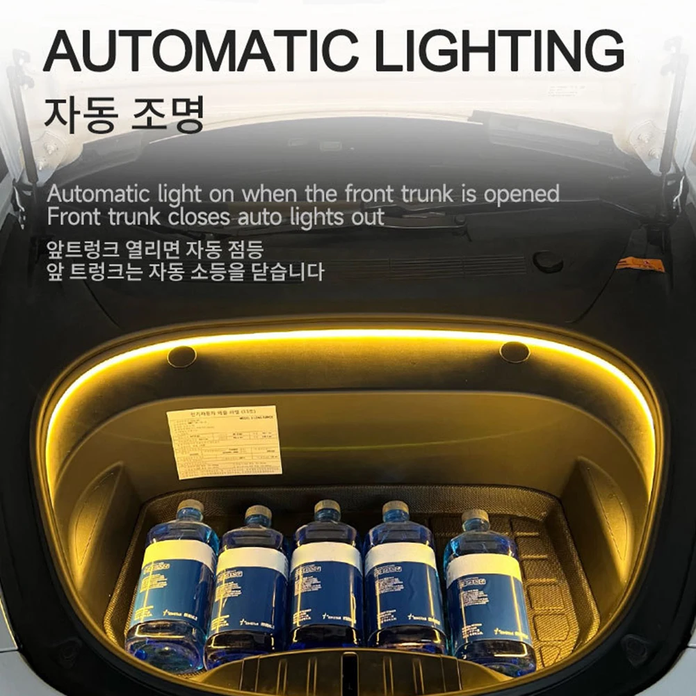 5m Car Frunk LED Light Strip for Tesla Model 3 Y S X Front Rear Trunk LED Strip Light Flexible Waterproof Interior Accessories