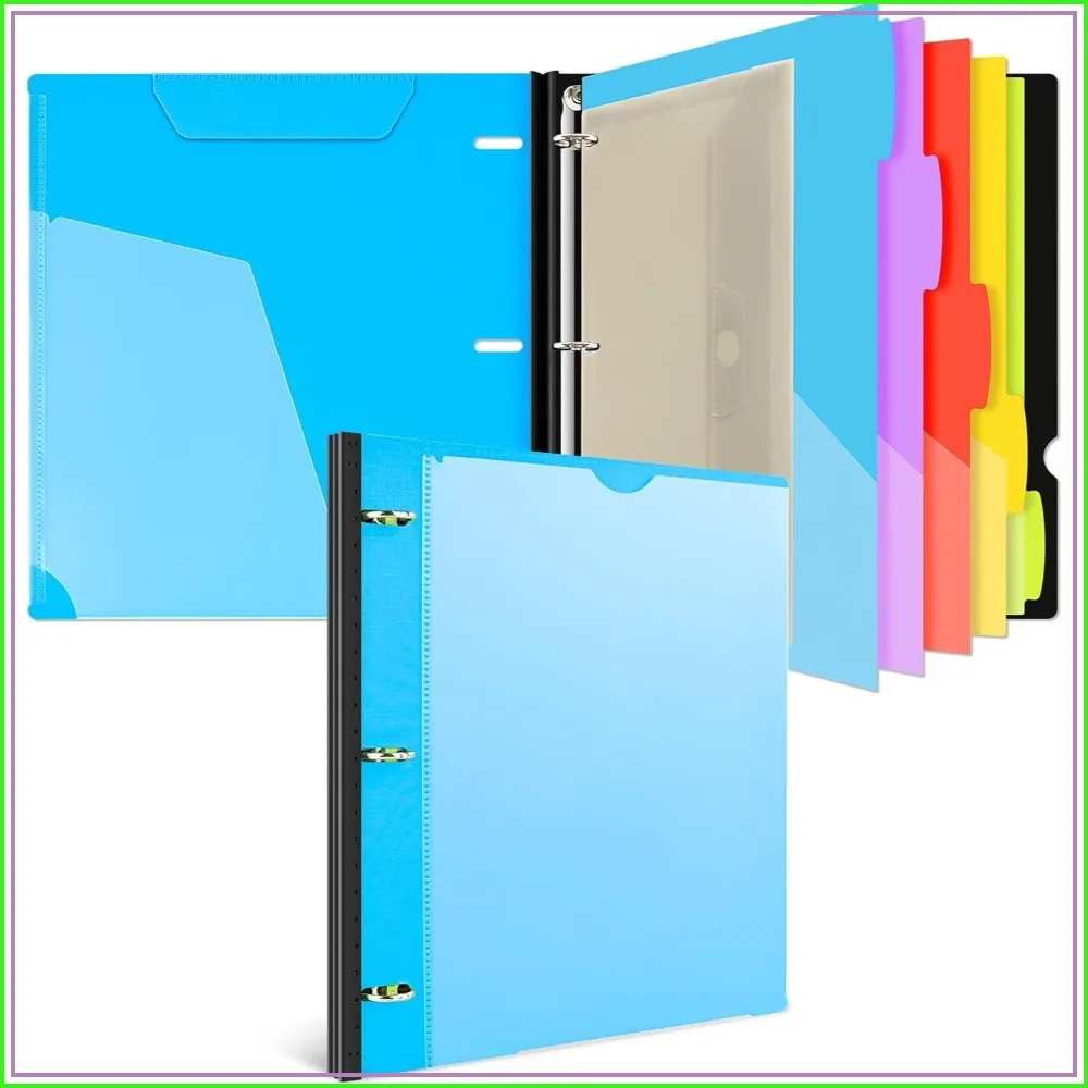 

1 Inch 3-Ring Telescoping Project Organizer Binder, 13 Pocket, Customizable Front Cover, 5 Colors Pocket Divider and Plastic Binder Pocket, 225 Sheet Capacity
